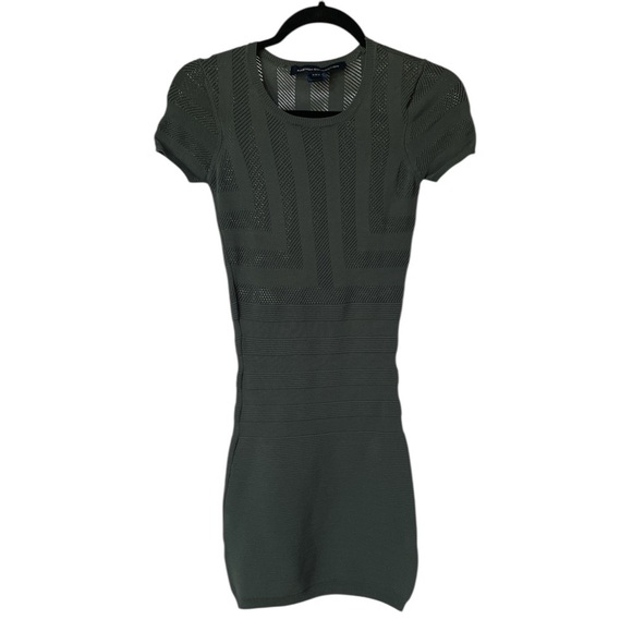 French Connection Women’s Dress Bodycon Short Sleeve Knit Stretch Green Size 2 - Picture 1 of 14